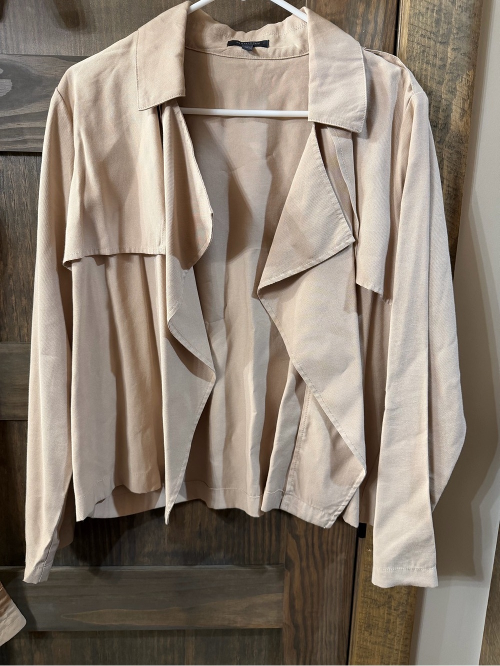 Madison Light Taupe Draped Trench Jacket